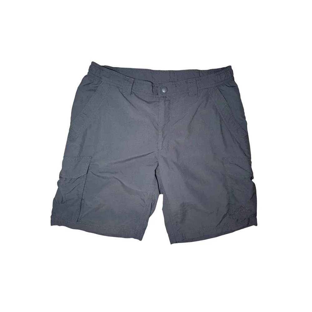 L.L. Bean Cargo Shorts Mens Medium Gray Nylon